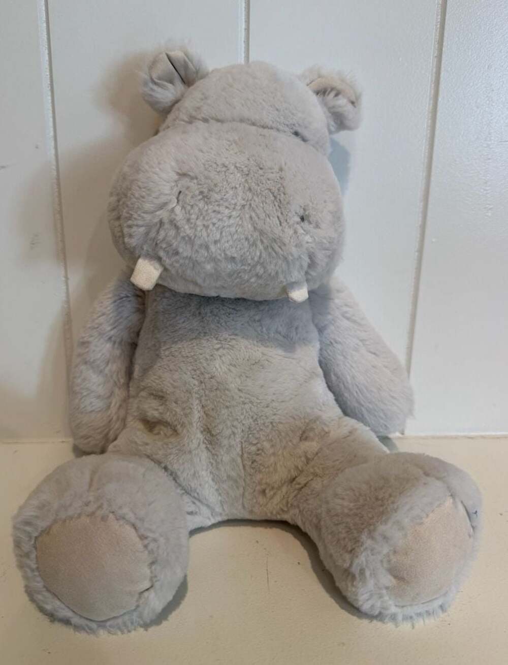 Pottery Barn Kids Gray Plush Hippopotamus Stuffed Animal